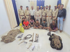 वन मंत्री श्री केदार कश्यप के निर्देश पर इन्द्रावती टाइगर रिजर्व में वन्यजीव शिकार पर बड़ी कार्रवाई, 6 आरोपी गिरफ्तार